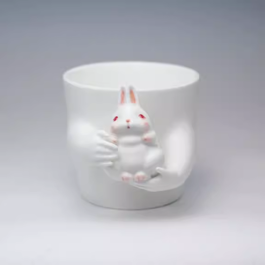 Mug with a Cute Rabbit