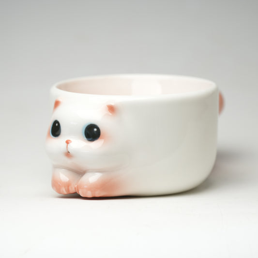 Cute White Cat Bowl