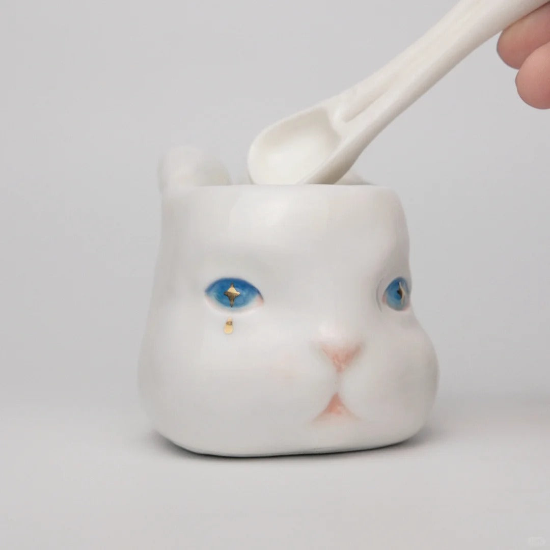 Long-Eared Bunny Mug with Spoon